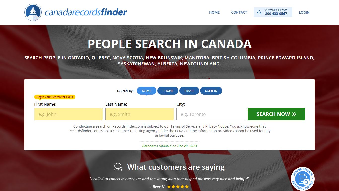 People Search in Canada - Recordsfinder.com